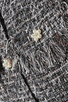 Jasmine Feather-Trimmed Tweed Gilet